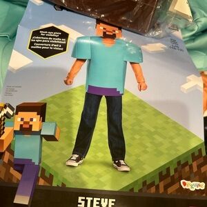 Minecraft Steve Deluxe Costume Halloween Large 10-12